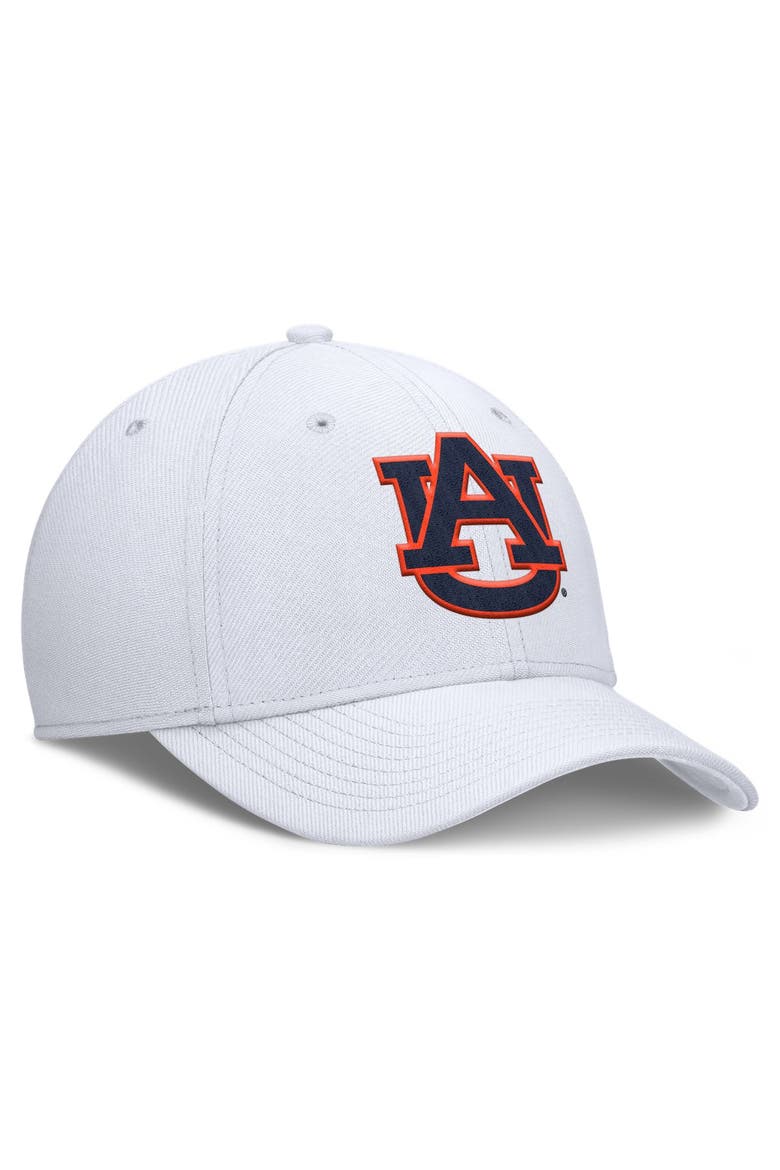 Men's Nike White Auburn Tigers Rise SwooshFlex Dri-FIT Hat, Alternate, color, White