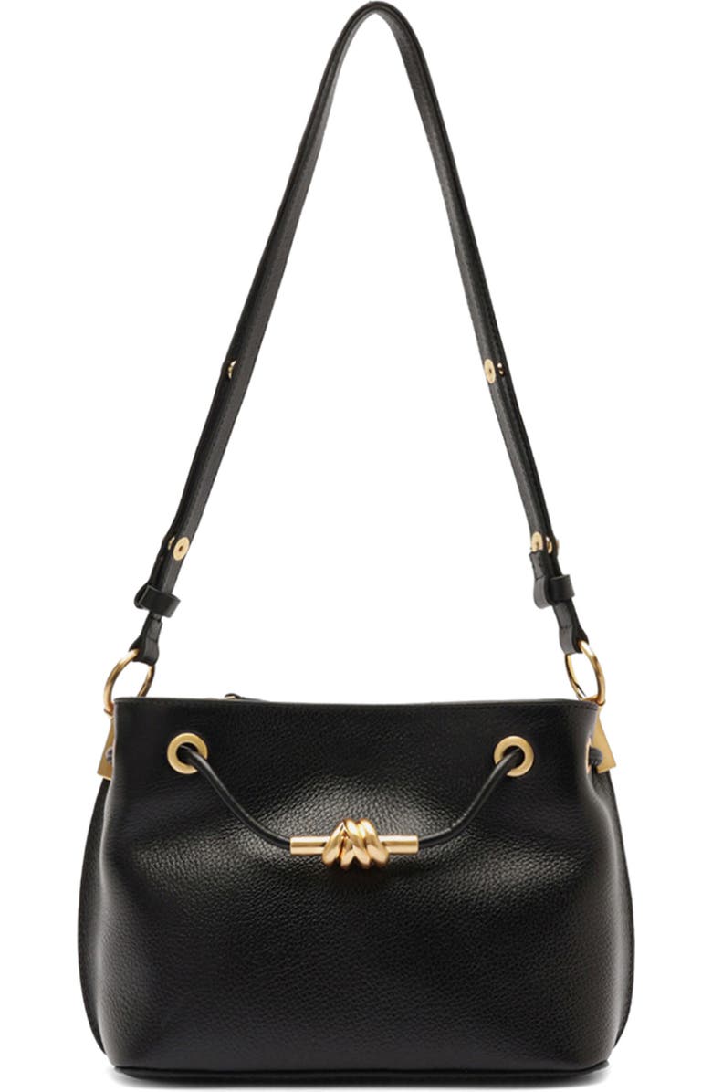 Arezzo Small Daphne Leather Crossbody Bag, Main, color, Black