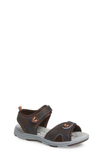 Extreme By Eddie Marc Kids' Camo Two Strap Sandal In Brown