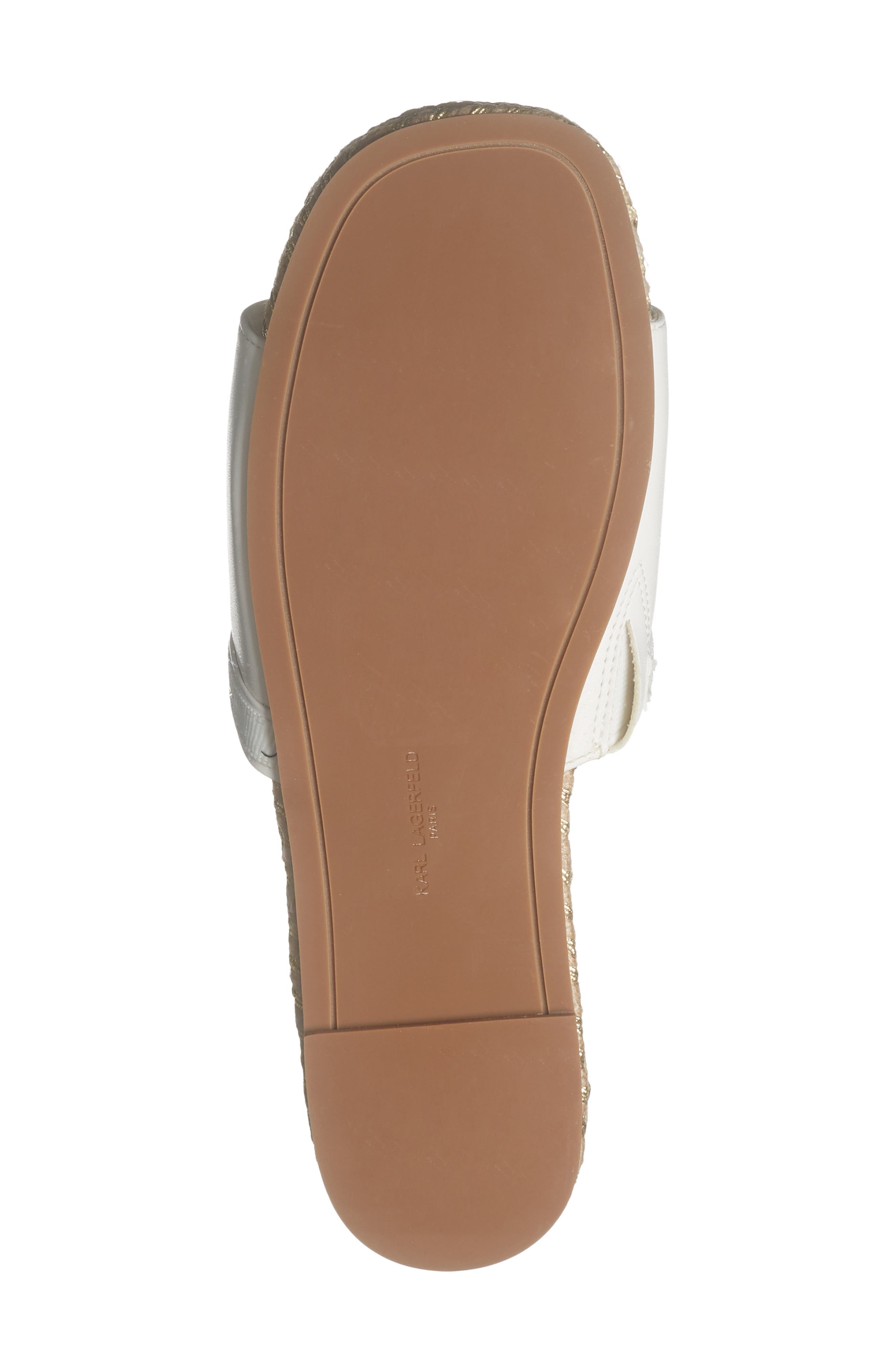 KARL LAGERFELD PARIS Tarzana 2 Script Espadrille Slide Sandal, Alternate, color, White