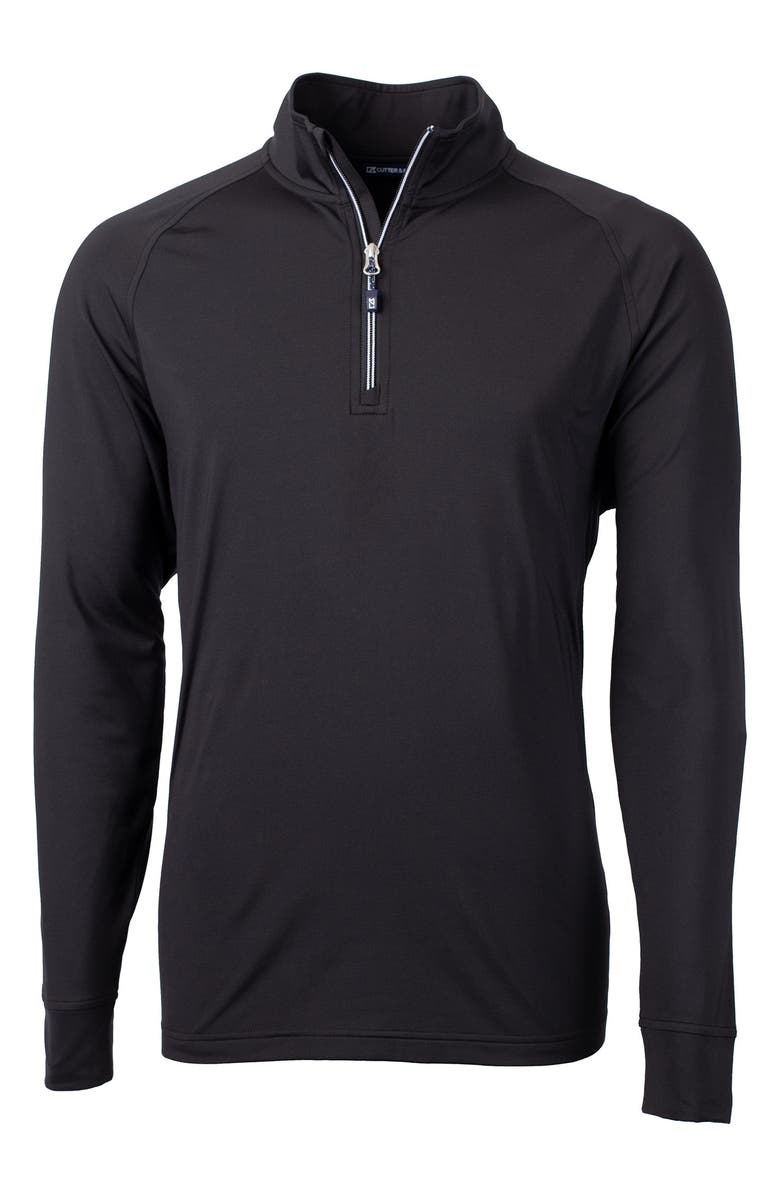 Cutter & Buck Adapt Knit Quarter Zip Pullover, Main, color, Black