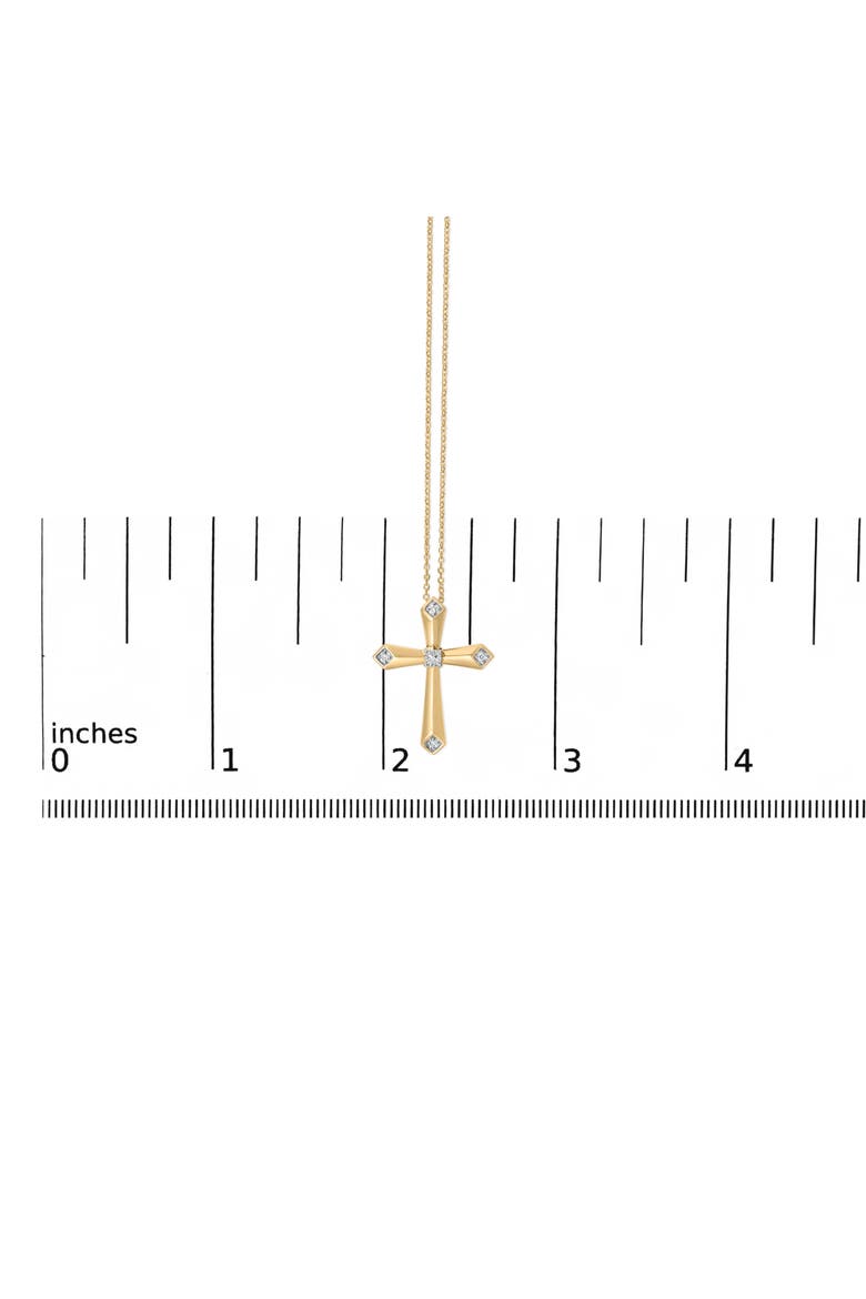 Gold Vermeil Diamond Accent 5 Point Cross Pendant Necklace, Alternate, color, Silver