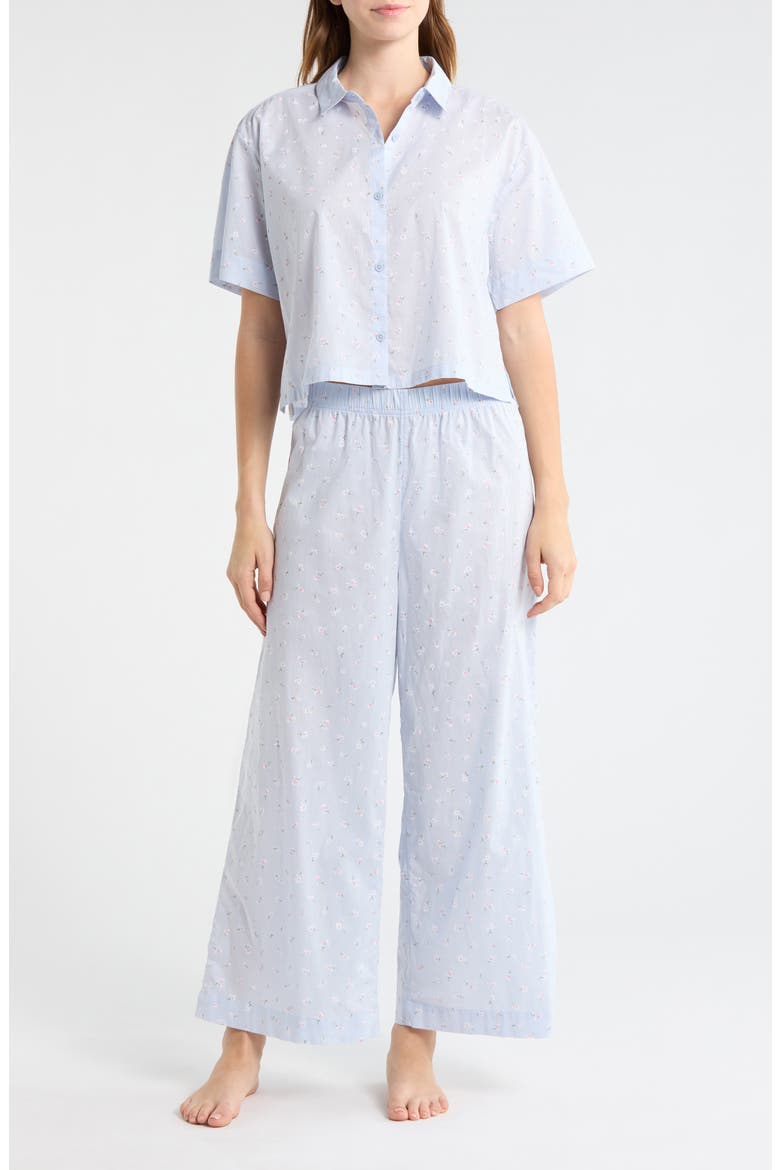 Lightweight Cotton Pajamas, Main, color, BLUE MICRO DITSY