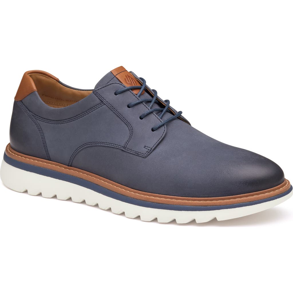 Johnston & Murphy Braydon Plain Toe Derby In Blue