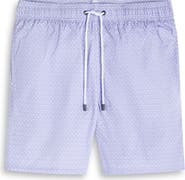 Bugatchi Kai Palm Print Swim Trunks