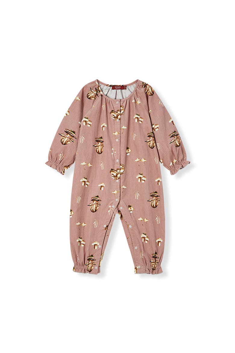 Organic Corduroy Ruffle Snap Jumper, Main, color, Mushroom