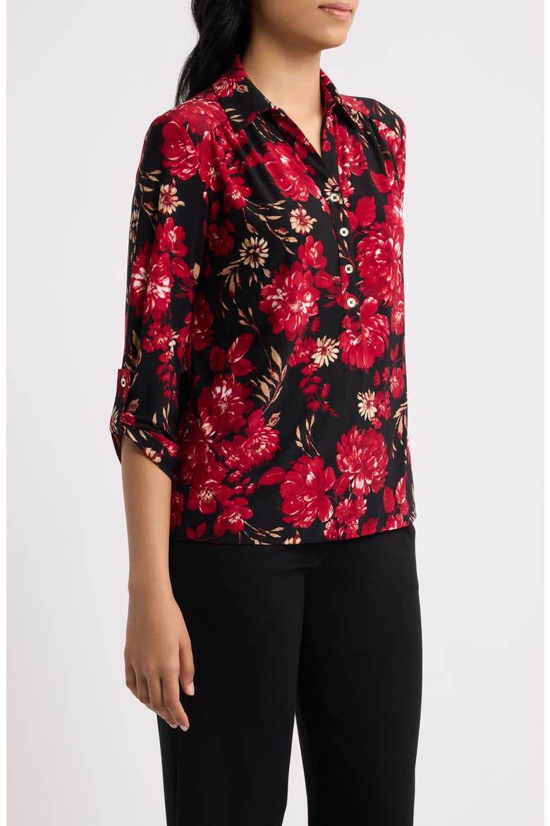 Print Roll Tab Shirt, Alternate, color, ANNE BLACK MULTI