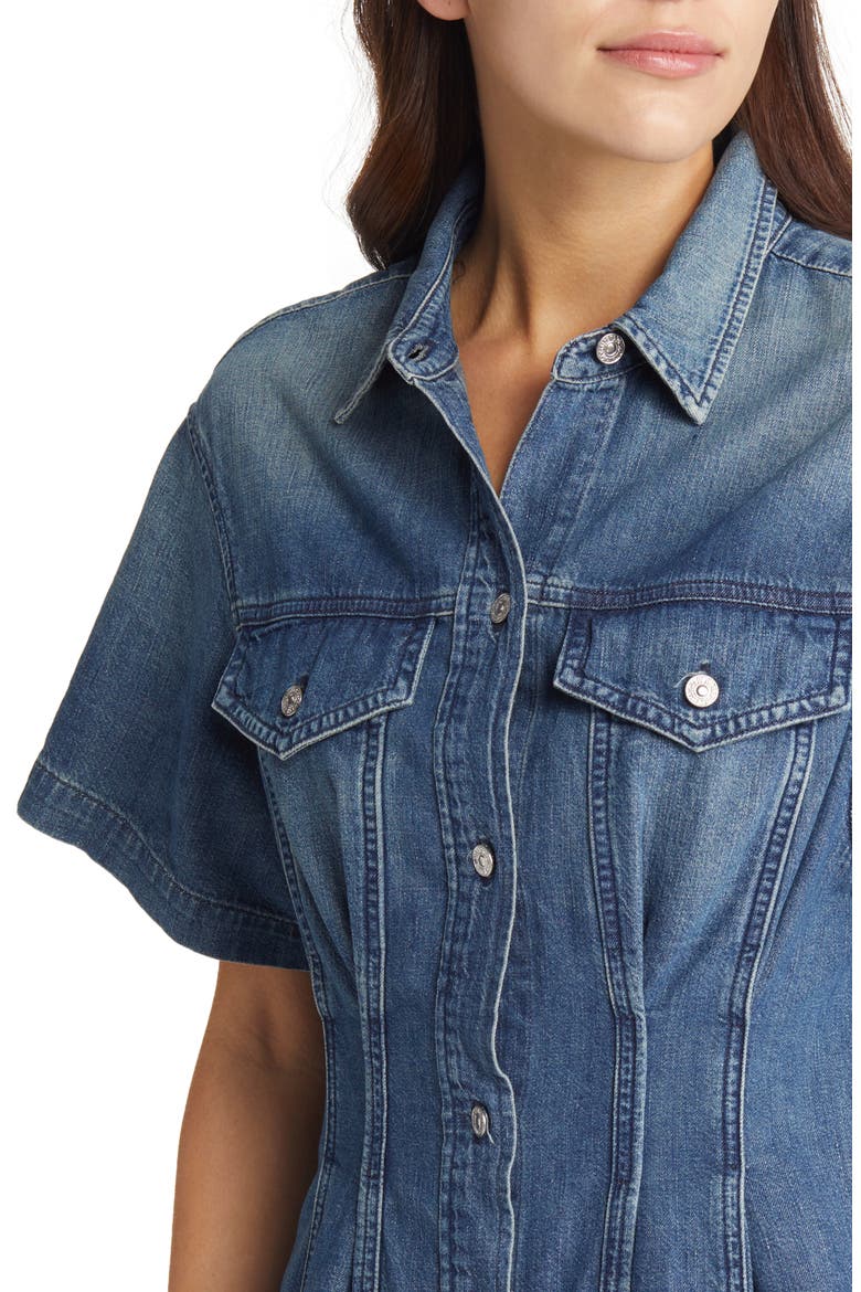 Enzo Denim Shirtdress, Alternate, color, SIESTA