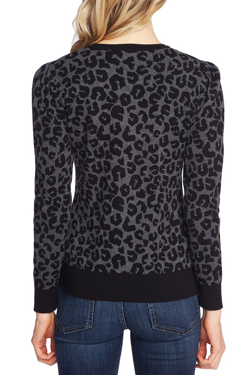 CeCe Leopard Cotton Sweater, Alternate, color, 