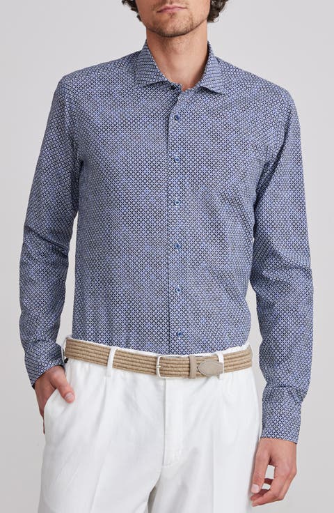 Textured Sartorial Floral Cotton Dress Shirt