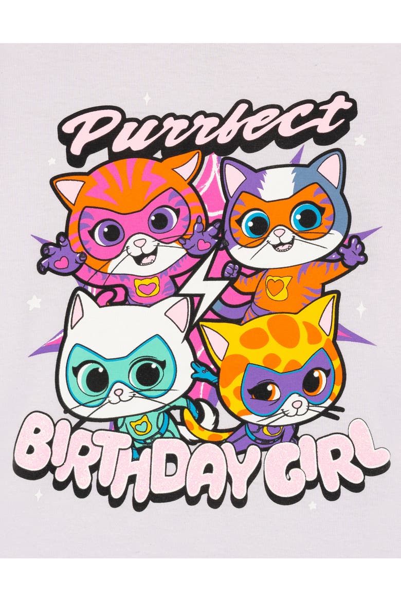Super Kitties Birthday Graphic T-Shirt, Alternate, color, SuperKitties Purple