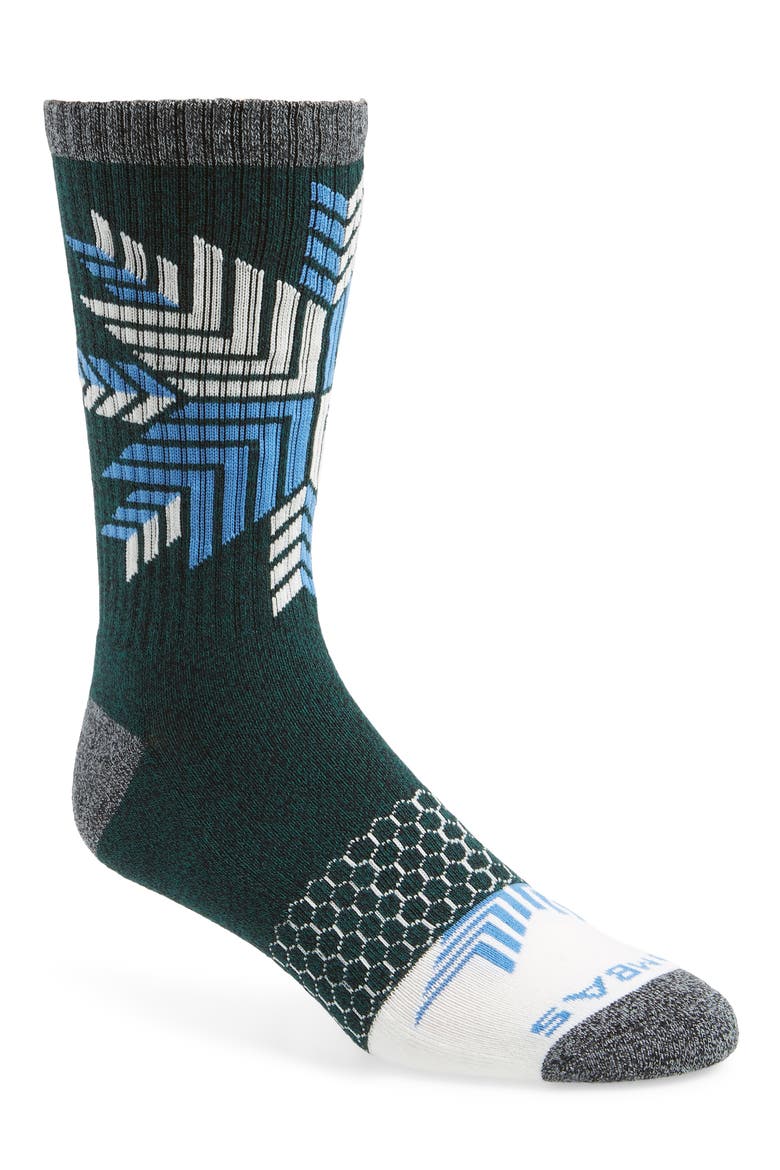 Snowflake Socks, Main, color, EVERGREEN/ BLACK MARL
