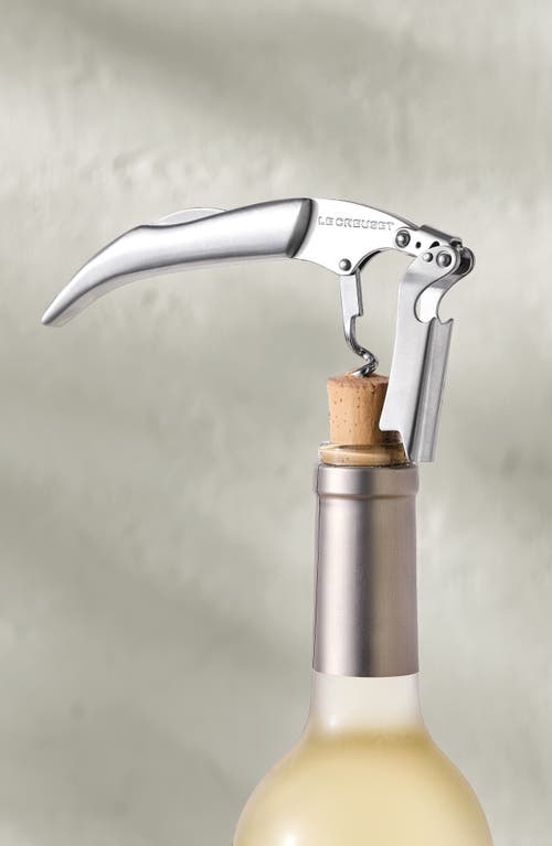 Le Creuset One-step Waiter's Friend Corkscrew Wine Opener, Stainless Steel In Silver