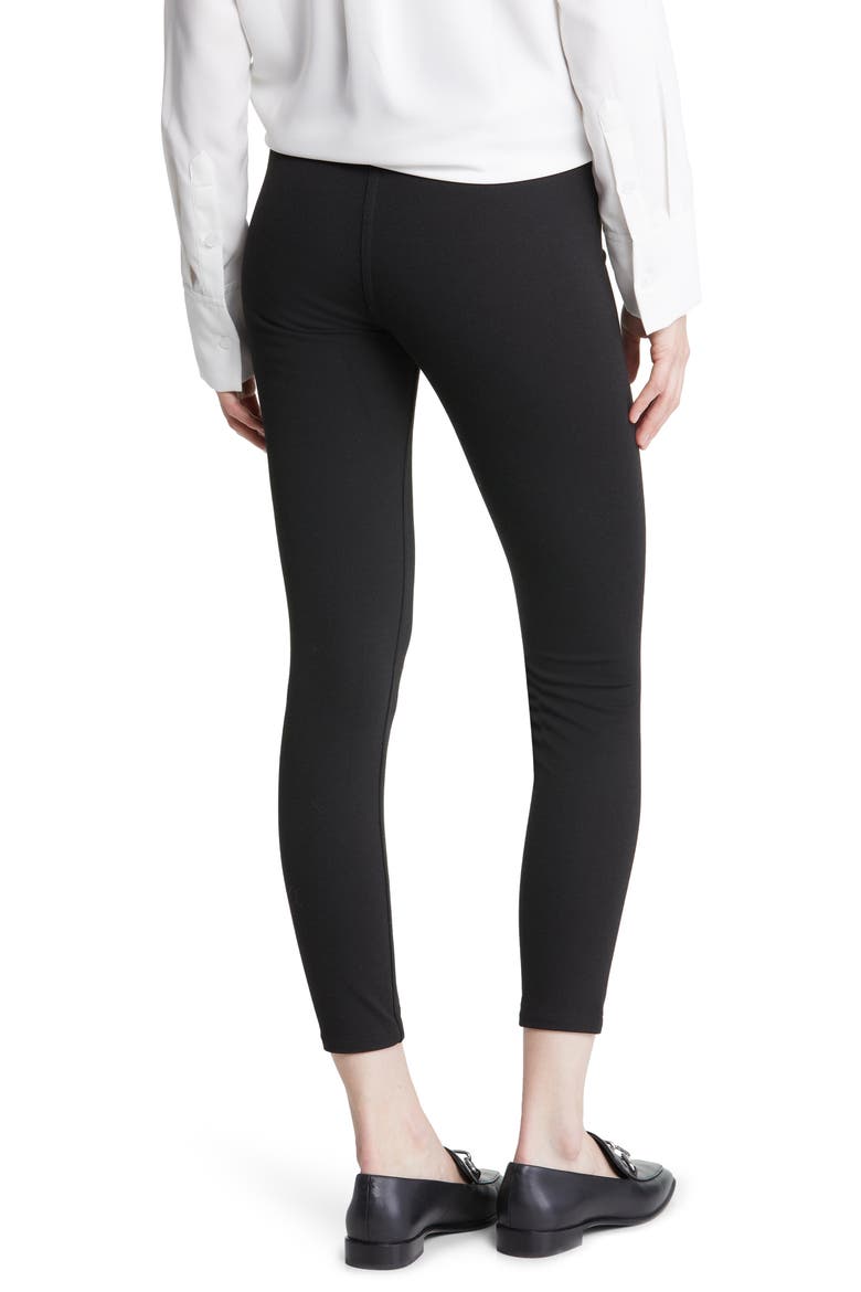 Reversible Ponte Knit Crop Leggings, Alternate, color, BLACK/ GRAY