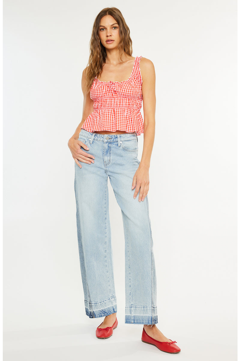 Carlise Mid Rise Wide Leg Jean, Alternate, color, Light Wash