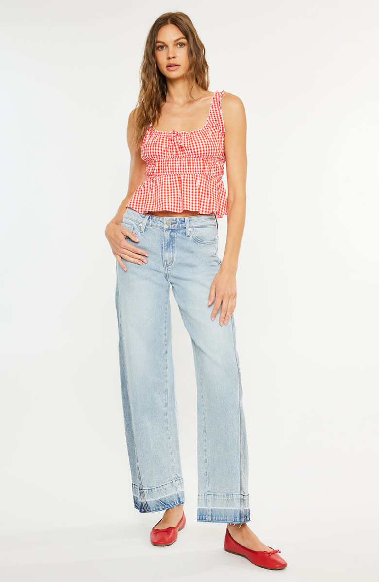 KanCan Carlise Mid Rise Wide Leg Jean, Alternate, color, Light Wash