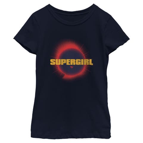 Girl's Supergirl Official Sun Logo  Graphic T-Shirt