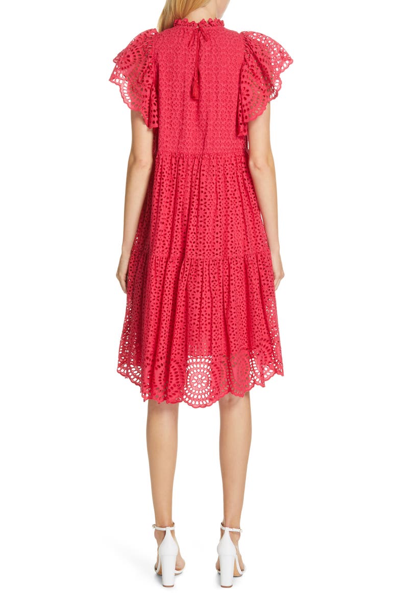 Norah Eyelet Dress, Alternate, color, FUCHSIA