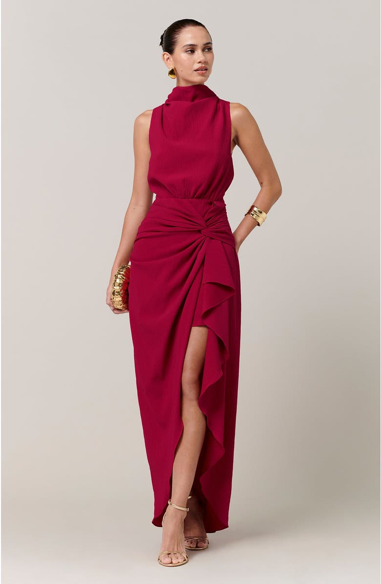 SAVEL Ursula Midi Dress, Alternate, color, Plum Red