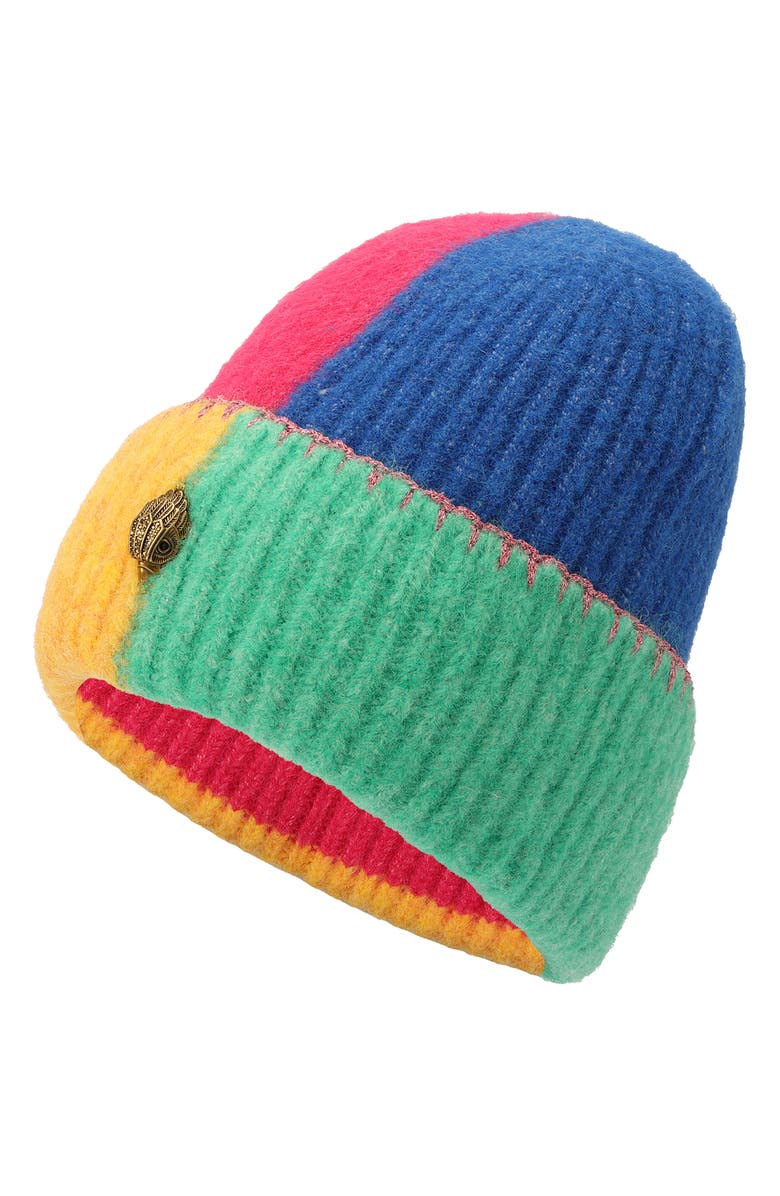 Kurt Geiger London Colorblock Beanie, Alternate, color, Classic Rainbow