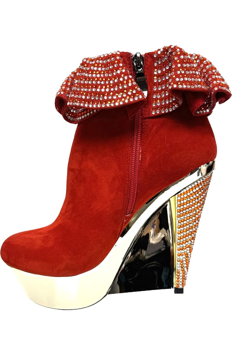 LADY COUTURE Venice Platform Wedge Bootie, Alternate, color, Red