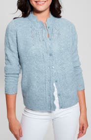 GUESS Macie Pointelle Detail Cardigan