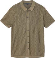 John Varvatos Emil Pointelle Short Sleeve Caridgan