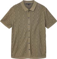 John Varvatos Emil Pointelle Short Sleeve Caridgan