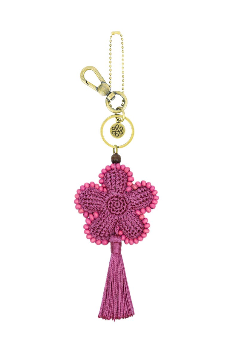 Yarnicharmz Crochet Flower Dangle, Alternate, color, Fuchsia