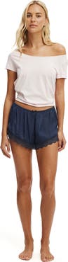 COTTON ON BODY Women's Washed Satin Lace Short