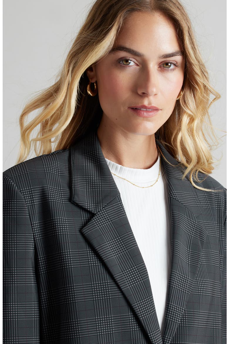 Double Bonded Oversized Blazer, Alternate, color, TAUPE GLEN PLAID