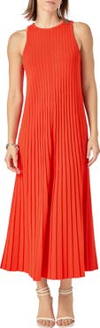 English Factory Pleated Knit Sleeveless Maxi Dress