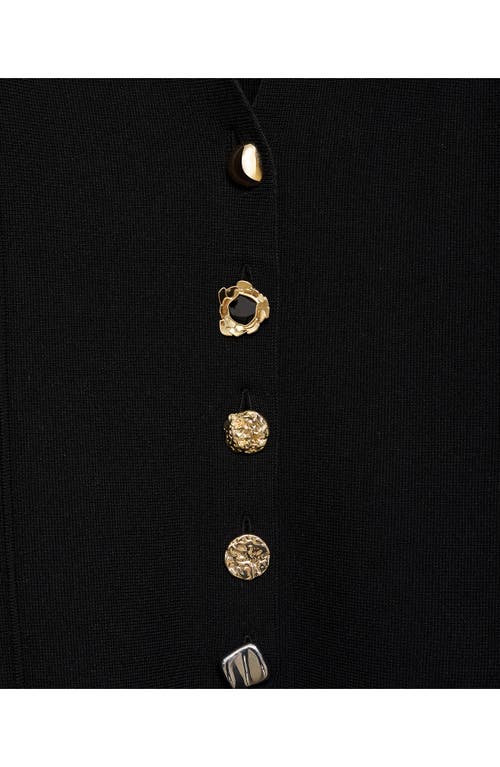Mango Dali Knit Jacket In Black