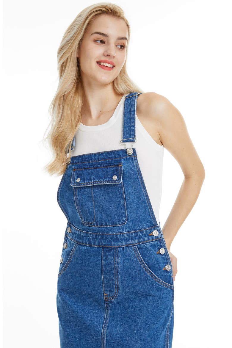 Zoe Suspender Maxi Dress, Alternate, color, ENAMEL BLUE