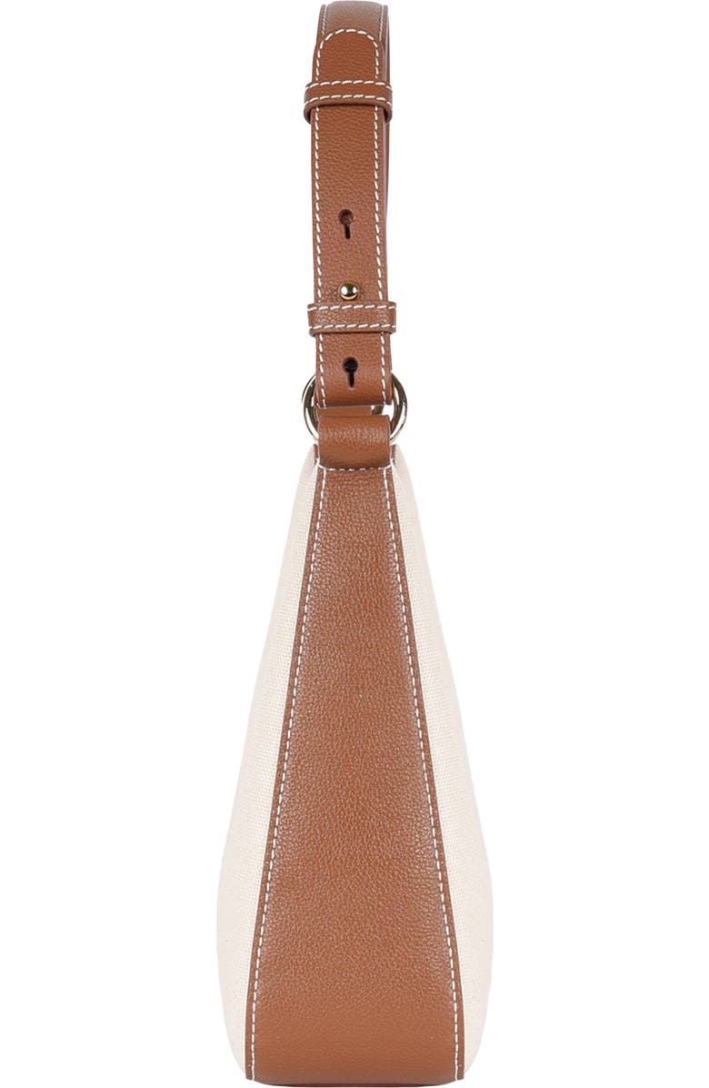 HYER GOODS Canvas and Upcycled Leather Medium Shoulder Bag, Alternate, color,