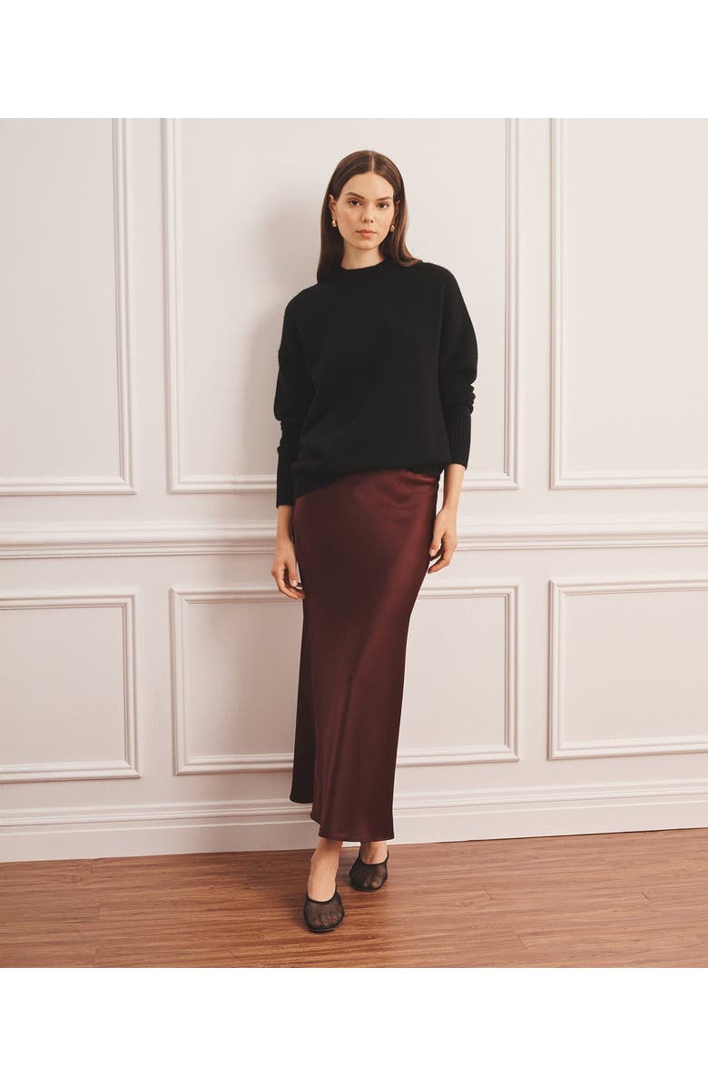 NAADAM Luxe Cashmere Oversized Crewneck Sweater, Alternate, color, Black