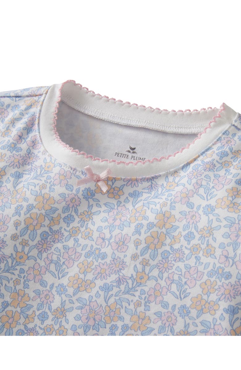 Petite Plume Kids' Pima Cotton Interlock Fitted Two-Piece Short Pajamas, Alternate, color, White