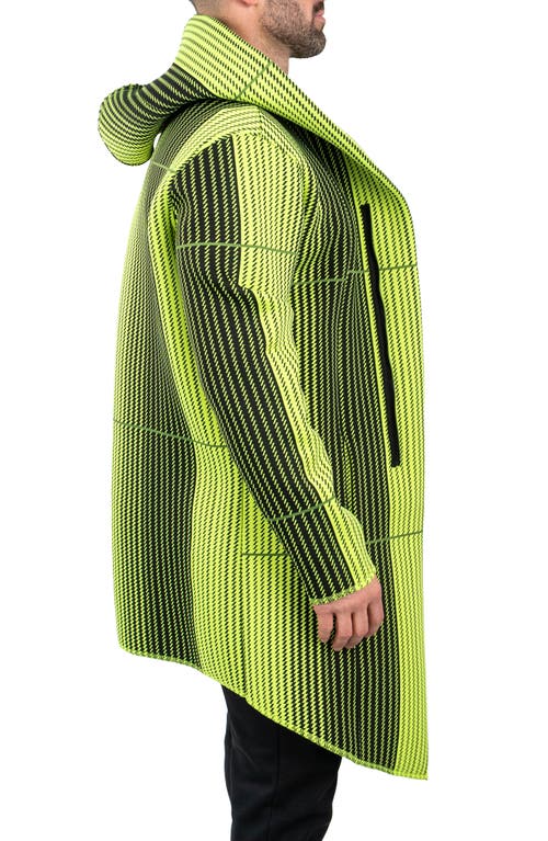 Maceoo Hooded Longline Jacket In Green