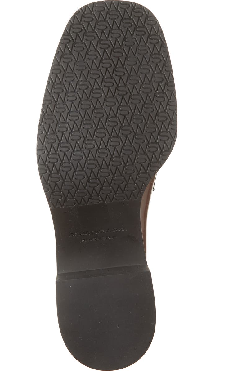 Stuart Weitzman Kaia 40 Block Heel Loafer, Alternate, color, Hazelnut/ White