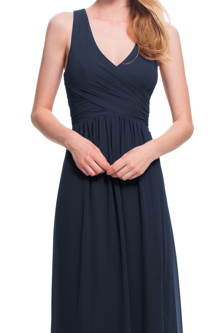 Back Cutout Chiffon A-Line Gown, Alternate, color, NAVY