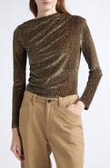 Vince Velour Burnout Draped Top