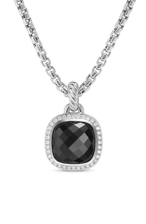 Albion® Pendant in Sterling Silver with Black Onyx & Diamonds, 11mm