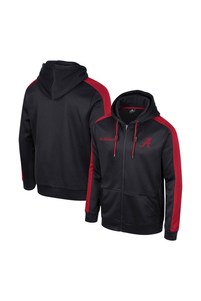 Men's Colosseum  Black Alabama Crimson Tide Reese Full-Zip Hoodie, Main, color, Black
