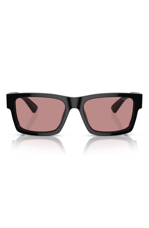 56mm Polarized Rectangular Sunglasses