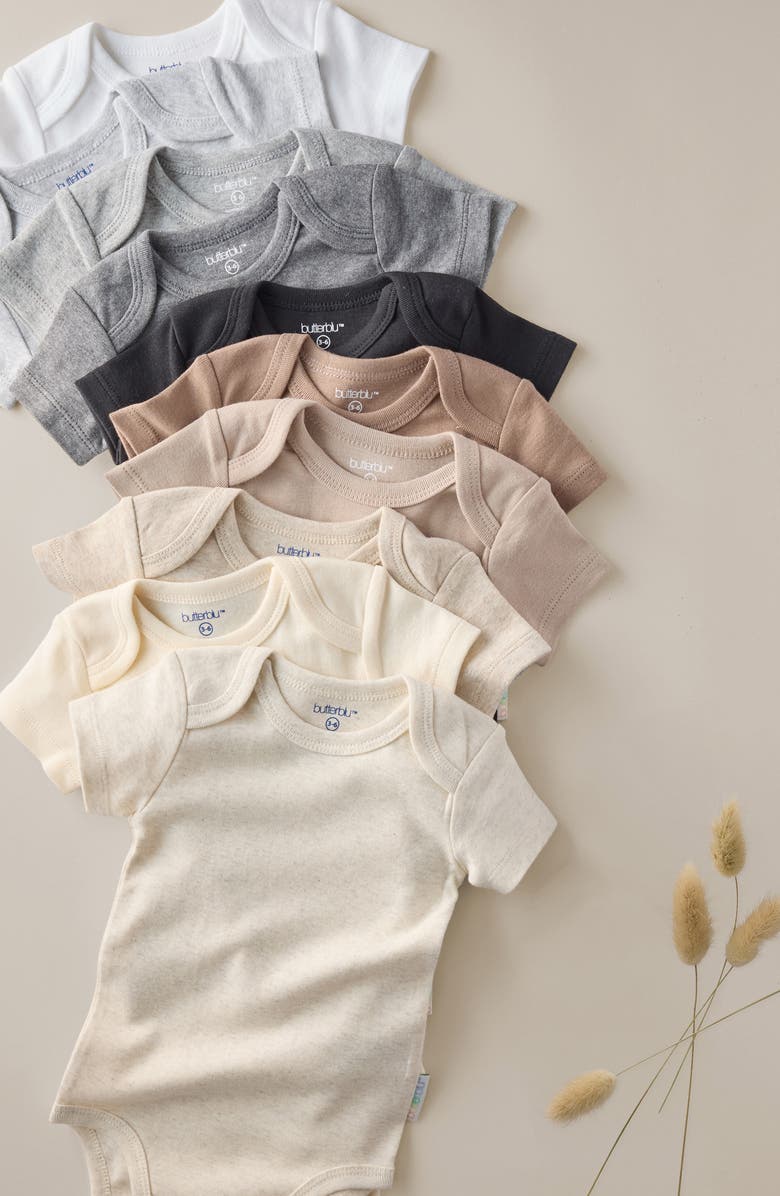 BUTTERBLU Avery Assorted 10-Pack Bodysuits, Alternate, color, Stone Natural Rainbow