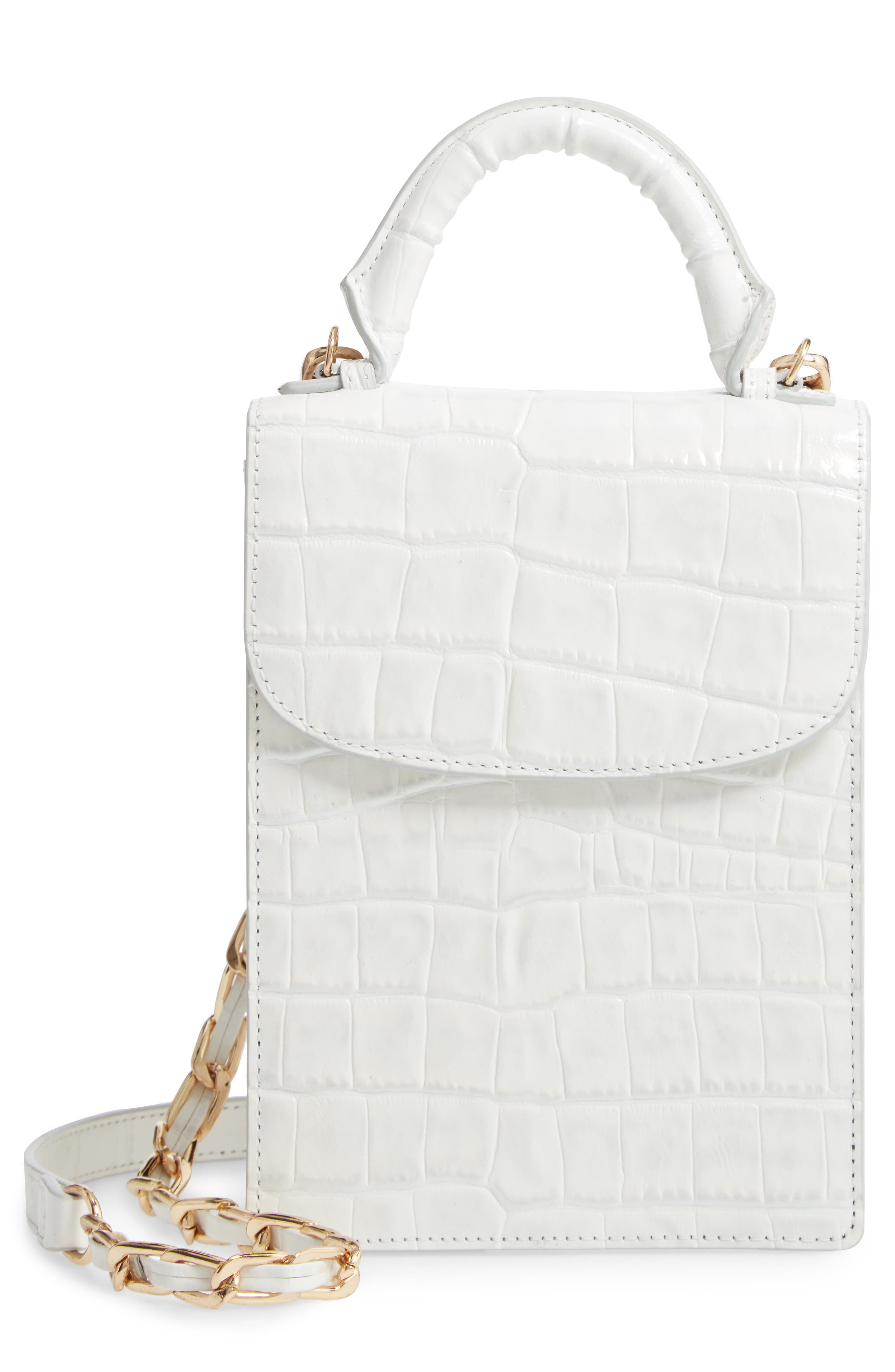 Rachel Parcell Mini Top Handle Leather Bag, Main, color, 