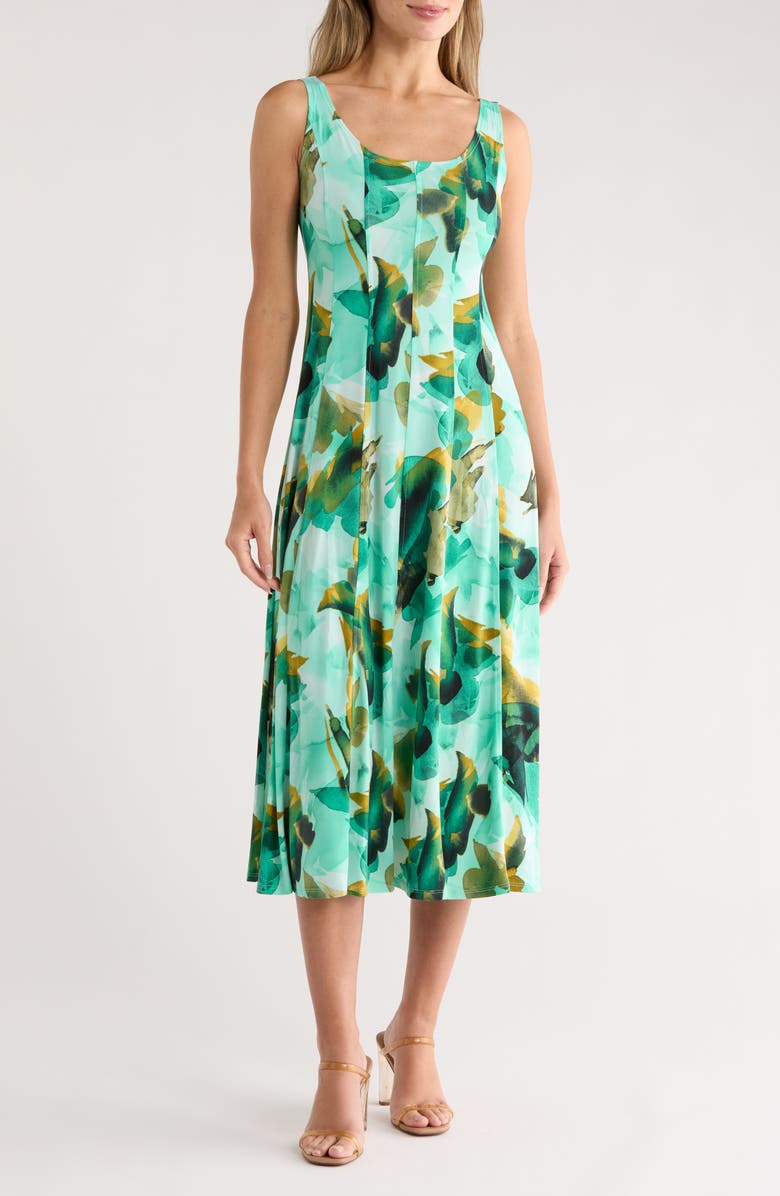 SANDRA DARREN Sleeveless Midi Dress, Main, color, Mint Multi
