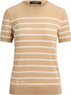 Lauren Ralph Lauren Short Sleeve Cotton Blend Sweater