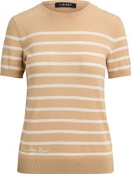 Lauren Ralph Lauren Short Sleeve Cotton Blend Sweater