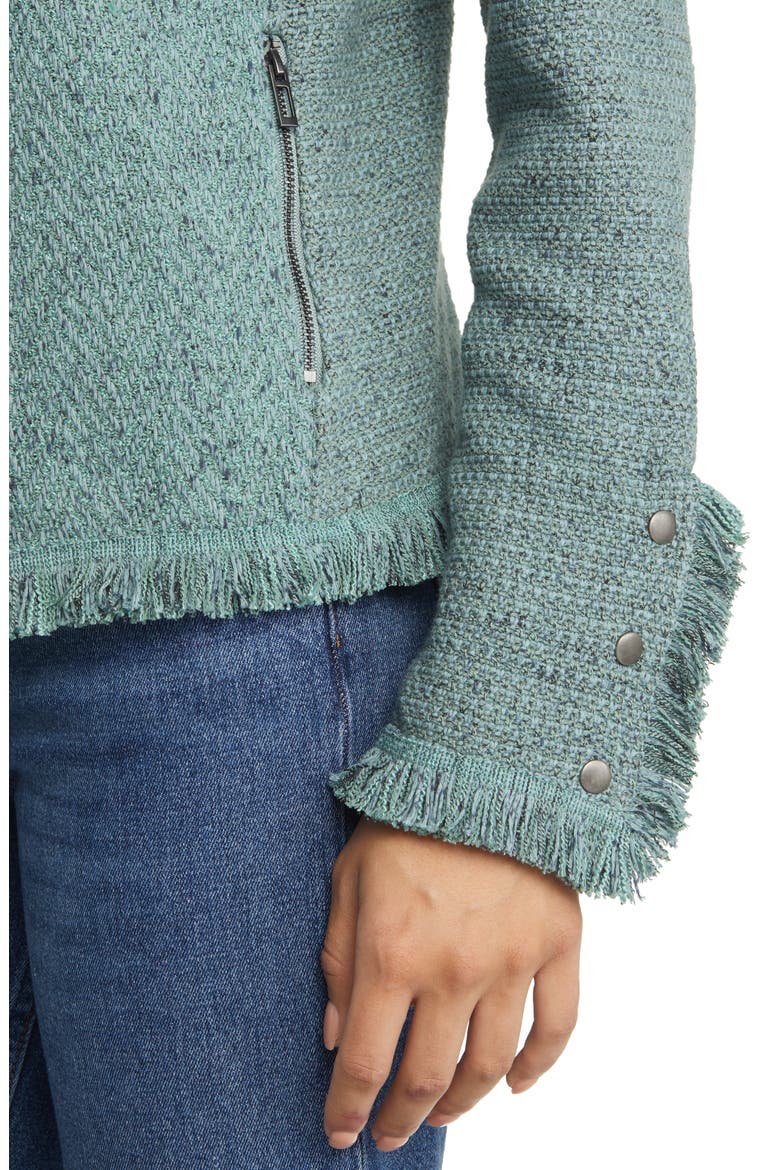 Fringe Tweed Jacket, Alternate, color, JUNIPER